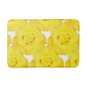 イエローローズホワイト金ゴールドフローラフラワーパターン バスマット (正面)