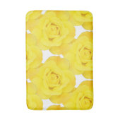 イエローローズホワイト金ゴールドフローラフラワーパターン バスマット (正面縦)