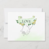 *~*イエローローズホールディングハンズウェディングRSVP 出欠カード (裏面)