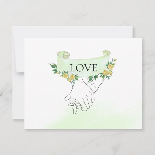 *~*イエローローズホールディングハンズウェディングRSVP 出欠カード (裏面)