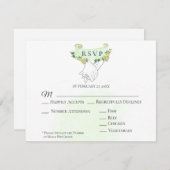 *~*イエローローズホールディングハンズウェディングRSVP 出欠カード (正面/裏面)