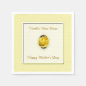 イエローローズマザーズデイ紙ナプキンス スタンダードカクテルナプキン (正面)