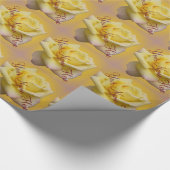 イエローローズラッピング紙カスタマイズ可能バラ紙 ラッピングペーパー (角)