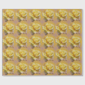 イエローローズラッピング紙カスタマイズ可能バラ紙 ラッピングペーパー (フラット)