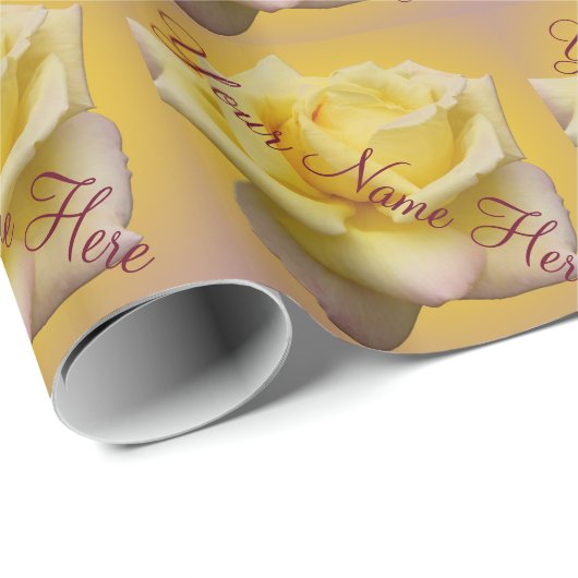 イエローローズラッピング紙カスタマイズ可能バラ紙 ラッピングペーパー (ロールコーナー)