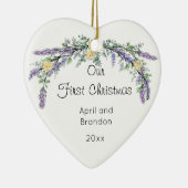 イエローローズラベンダーユーカリ |クリスマス セラミックオーナメント (右)