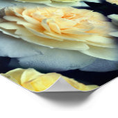 イエローローズレインドロップフローラ抽象芸術 ポスター (角)