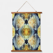 イエローローズレインドロップフローラ抽象芸術 吊り下げ型タペストリー (正面)