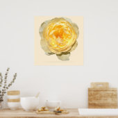 イエローローズヴィンテージ幾何学的ポスタープリント ポスター (キッチン)