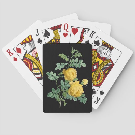 イエローローズヴィンテージ植物イラストレーション トランプ (裏面)