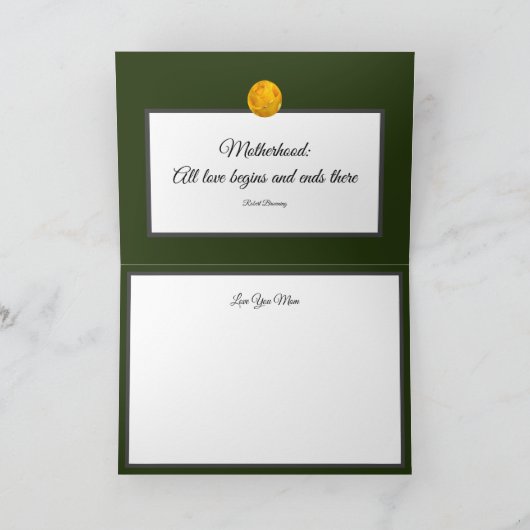 イエローローズ万華鏡のように千変万化するパターングリーンマザーズデイカード シーズンカード (内部)