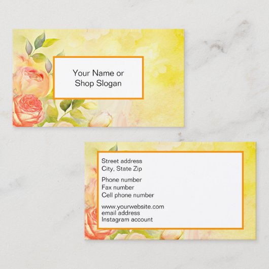 イエローローズ名刺 名刺 (正面/裏面)