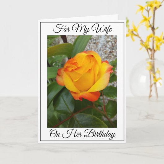 イエローローズ妻パーソナライズされた誕生日カード カード (黄色い花)