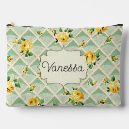 イエローローズ春トレリスヴィンテージ名バッグ アクセサリーポーチ