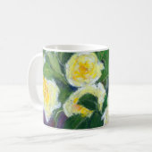 イエローローズ油パステル絵画ズ コーヒーマグカップ (正面左)