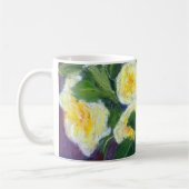イエローローズ油パステル絵画ズ コーヒーマグカップ (左)