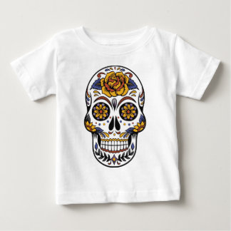 イエローローズ砂糖のドクロ ベビーTシャツ