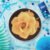 イエローローズ紙プレート ペーパープレート (パーティー)