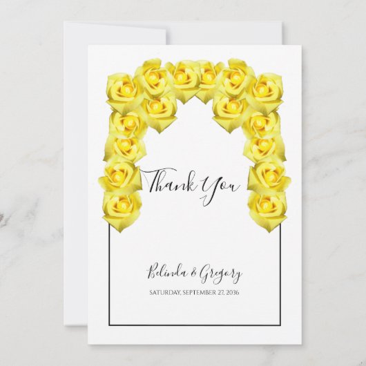 イエローローズ結婚ズサンキューカード サンキューカード (裏面)