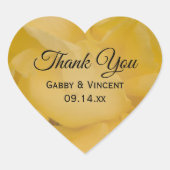 イエローローズ結婚ズサンキューメッセージカード ハートシール (正面)