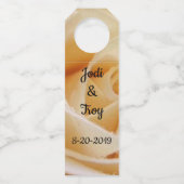 イエローローズ結婚ズワインラベル ボトルネックタグ (正面)