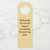 イエローローズ結婚ズワインラベル ボトルネックタグ (裏面)