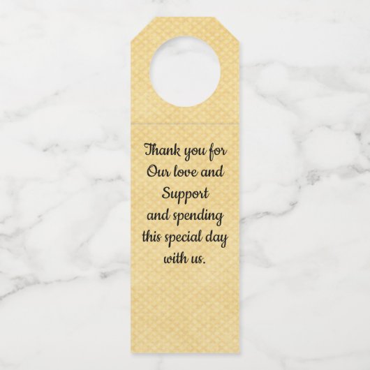 イエローローズ結婚ズワインラベル ボトルネックタグ (裏面)