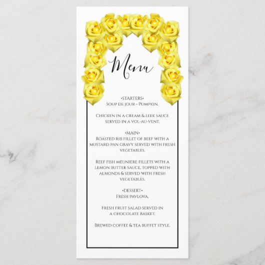 イエローローズ結婚ズ メニュー (正面)