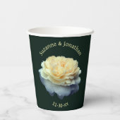 イエローローズ結婚パーソナライズされたブライダル 紙コップ (裏面)