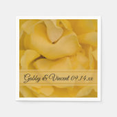 イエローローズ結婚フローラ スタンダードカクテルナプキン (正面)