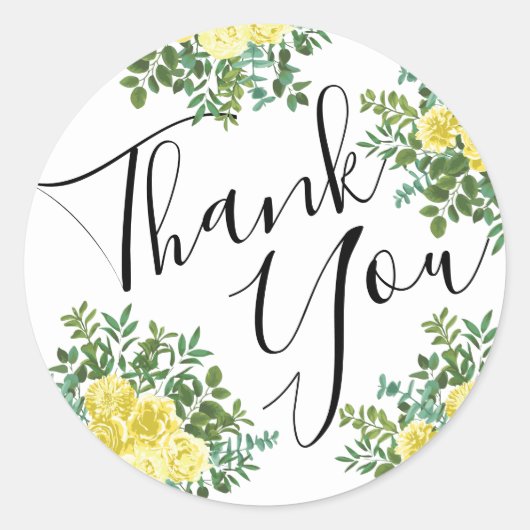 イエローローズ結婚ヴィンテージフローラ ラウンドシール (正面)