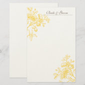 イエローローズ結婚文房具 便箋 (正面/裏面)