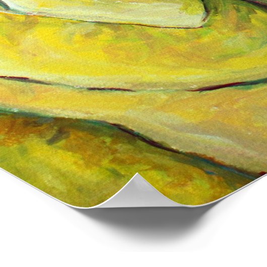 イエローローズ絵画フラワーアートプリントポスター ポスター (角)