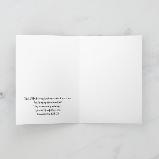 イエローローズ聖なる書物、 経典カードの哀歌3:22-23 カード (内部)