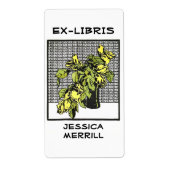 イエローローズ蔵書票Ex-Libris ラベル (正面)