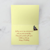 イエローローズ誕生日カスタマイズ- カード (内部)