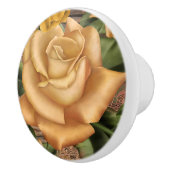 イエローローズ&カントリー素朴ウッドシャビーシック セラミックノブ (右)