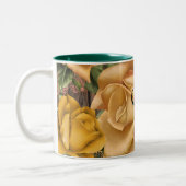 イエローローズ&カントリー素朴ウッドシャビーシック ツートーンマグカップ (左)