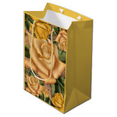 イエローローズ&カントリー素朴ウッドシャビーシック ミディアムペーパーバッグ (正面アングル)