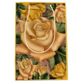 イエローローズ&カントリー素朴ウッドシャビーシック ミディアムペーパーバッグ (正面)