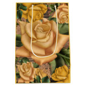 イエローローズ&カントリー素朴ウッドシャビーシック ミディアムペーパーバッグ (裏面)