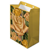 イエローローズ&カントリー素朴ウッドシャビーシック ミディアムペーパーバッグ (裏面アングル)