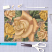 イエローローズ&カントリー素朴ウッドシャビーシック 薄葉紙 (クラフト)