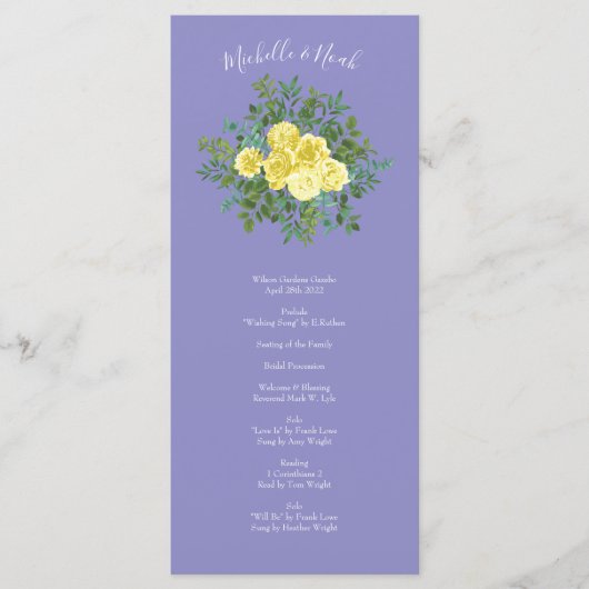 イエローローズ&パープルペリウィンクル結婚ズ メニュー (正面)