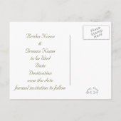 イエローローズ、パール&サテンで日付を保存 案内ポストカード (裏面)