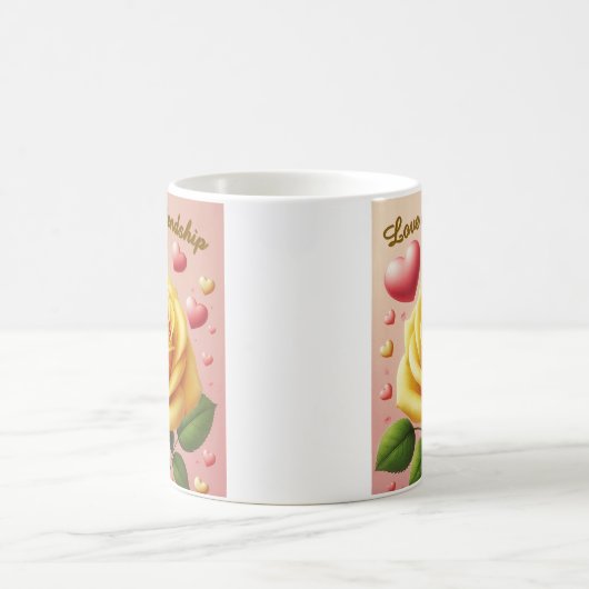 イエローローズ – 愛と友情のマグカップ コーヒーマグカップ (中央)