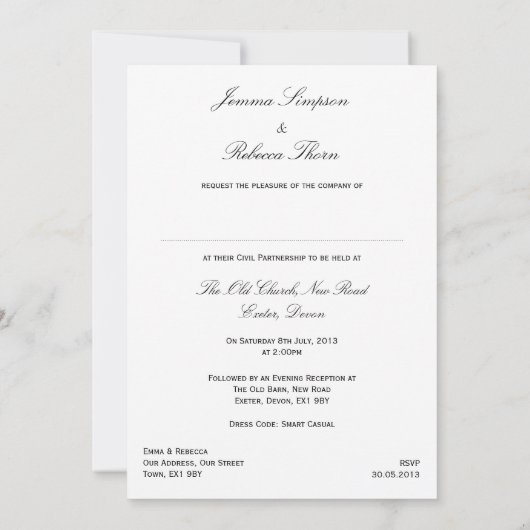 イエローローズ - CP 招待状 (裏面)