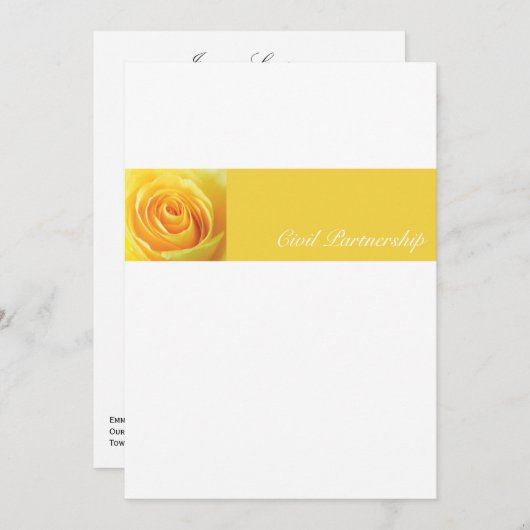 イエローローズ - CP 招待状 (正面/裏面)