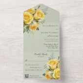 イエローローズQRコード オールインワン招待状 (内側)