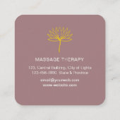 イエローロータスウォーターカラーヨガマッサージセラピスト スクエア名刺 (裏面)